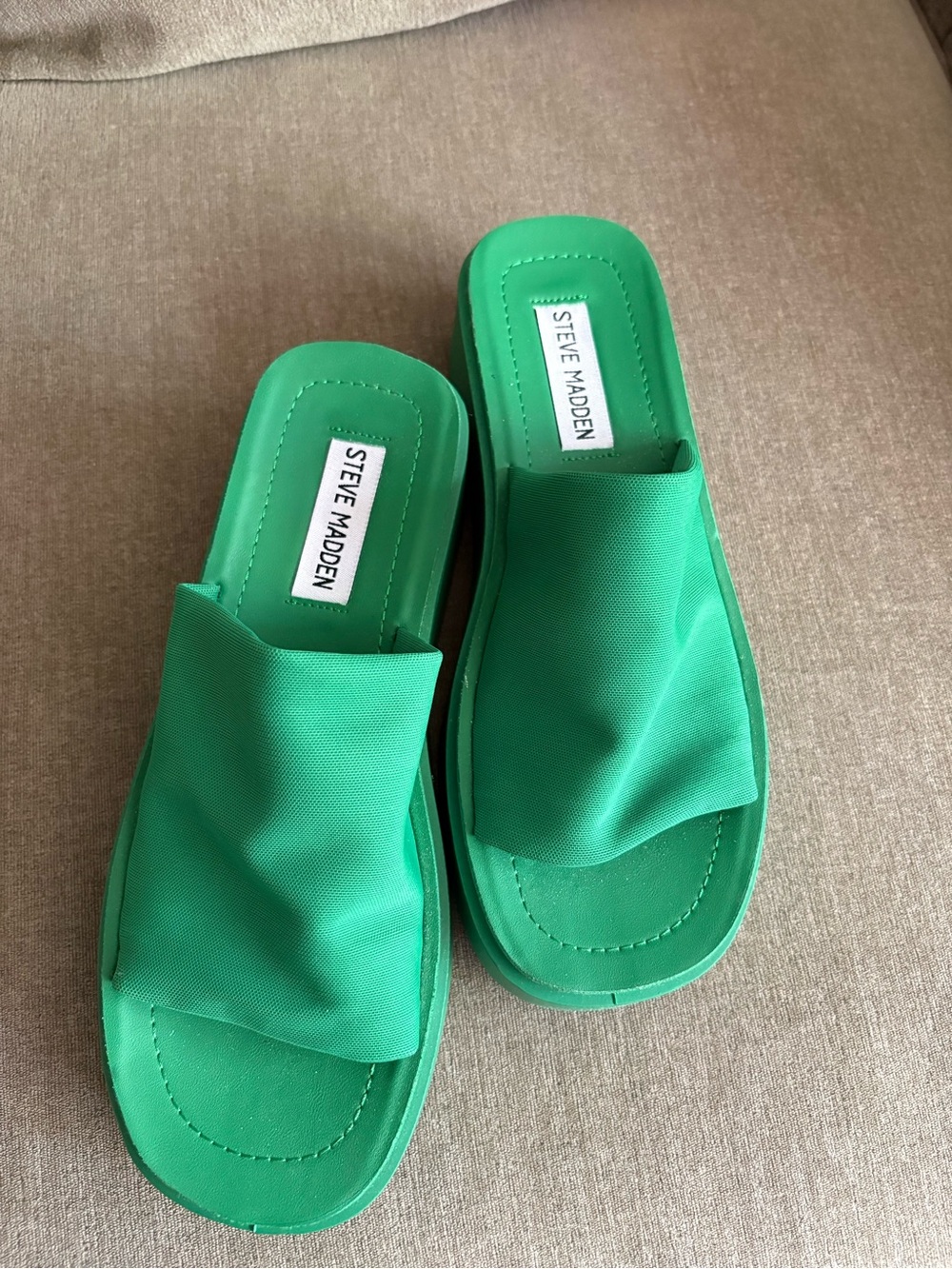 Steve Madden Green Slip-On Platform Mules